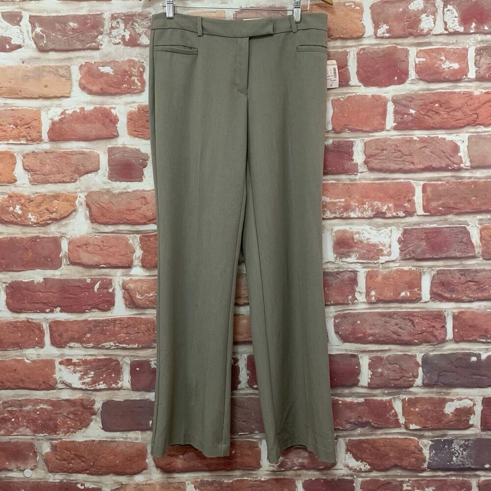 Dressbarn Pants Women's 6 32x32 Taupe Brown Career Work Office Zip Up Trousers
